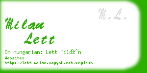 milan lett business card